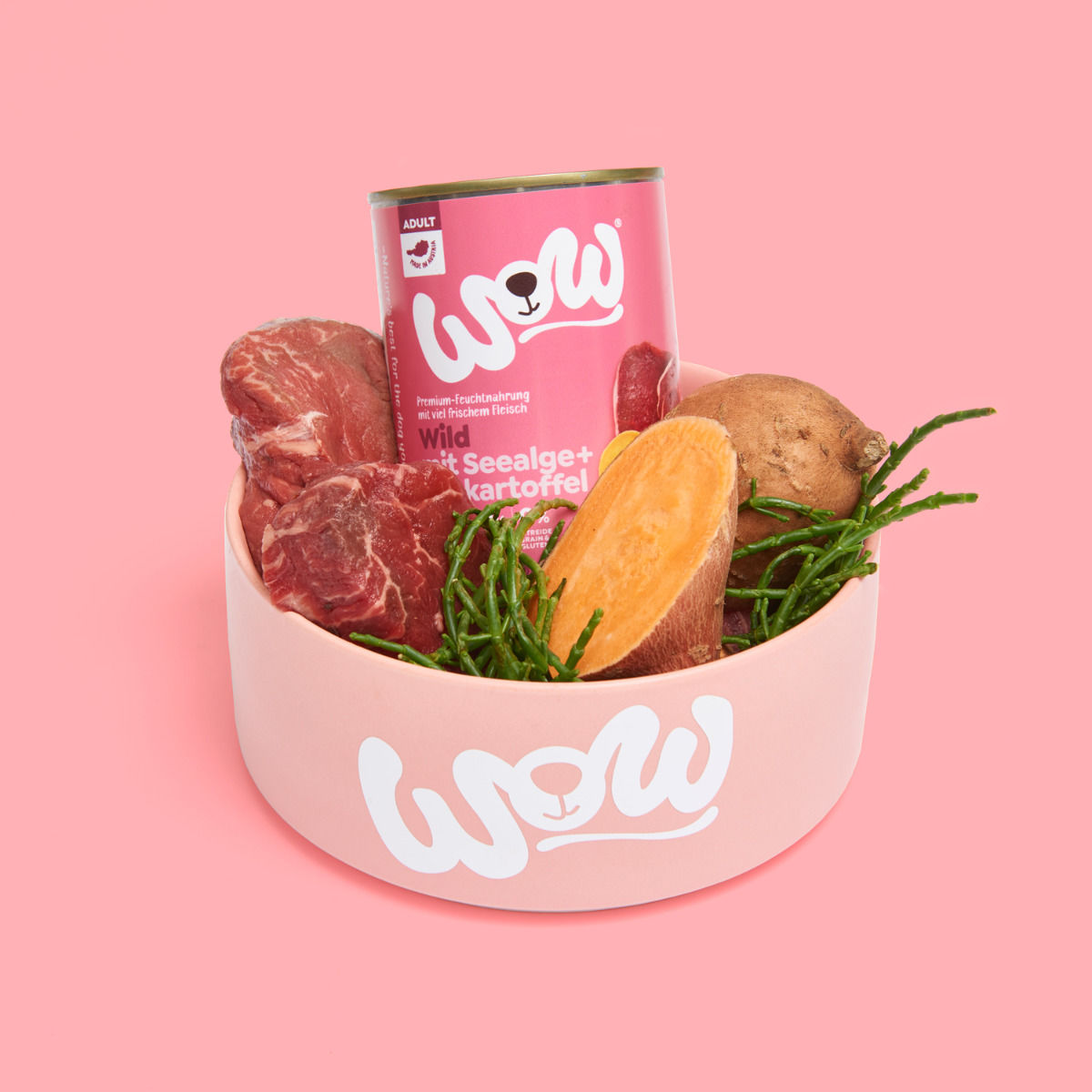 Wow Adulte Gibier aliment humide pour chiens sans céréales