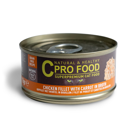 Filet de poulet avec carottes CProFood aliment humide pour chats
